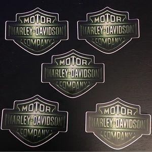 Harley-Davidson 4”x3” Barshield logo stickers 5pc pack green